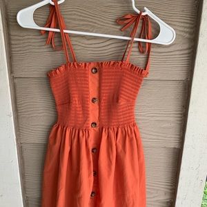Tie Strap Button Down Dress